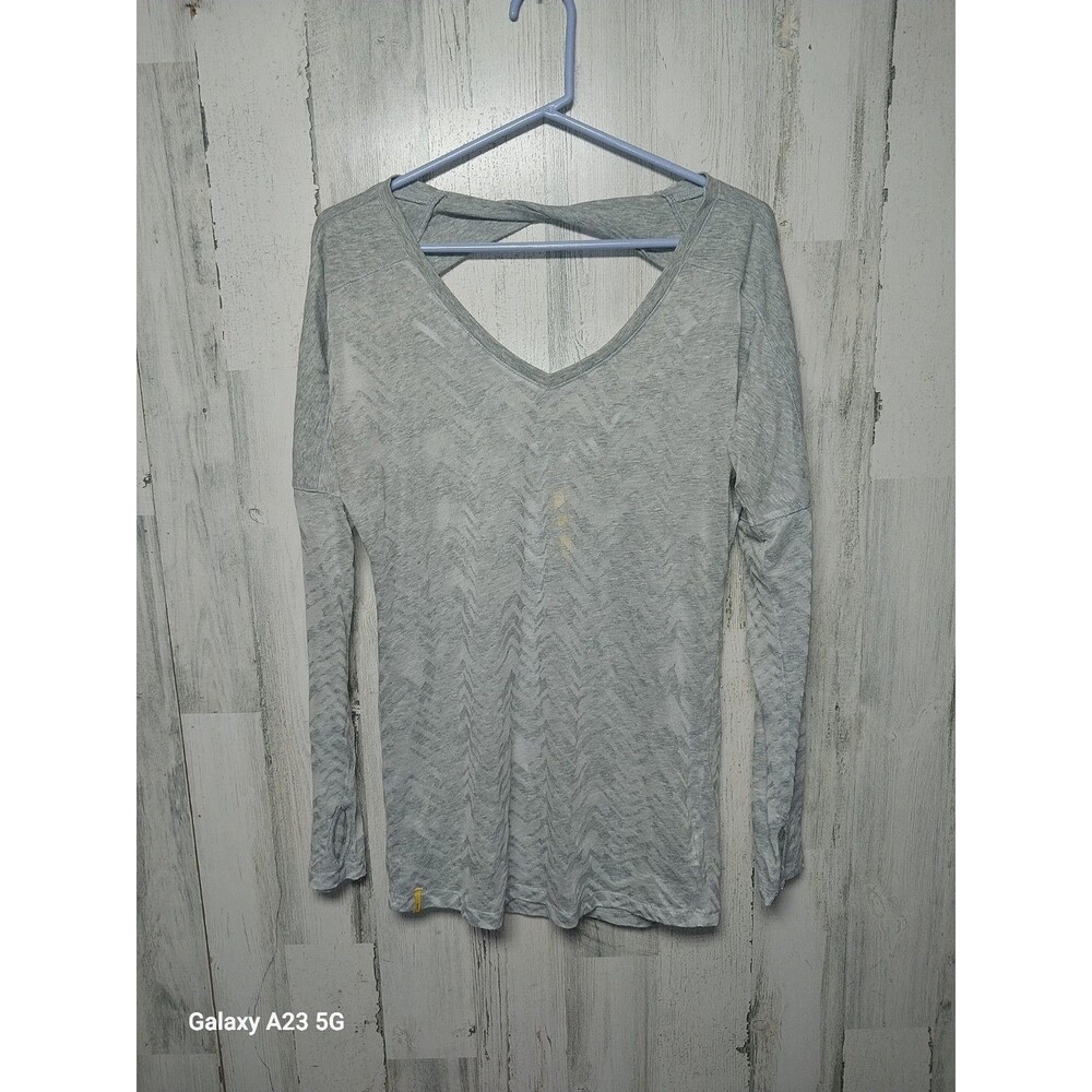 Lole Women’s Size Small Gray Chevron Burnout Top Casual Workout Yoga